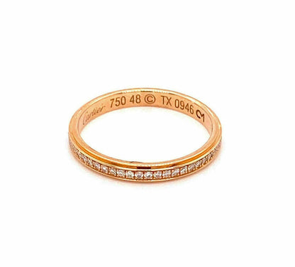 Cartier Diamond d'Amour 18k Rose Gold Band Ring - Size 4.5