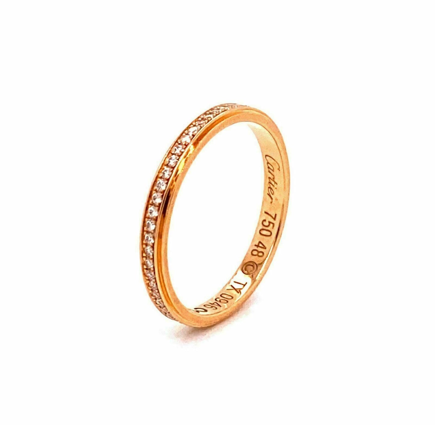 Cartier Diamond d'Amour 18k Rose Gold Band Ring - Size 4.5