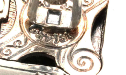 Lagos Caviar Sterling 18k Yellow Gold Fancy Design Square Top Stud Cufflinks