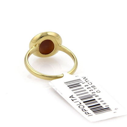 Ippolita Diamond Shell Cameo Skull 18k Yellow Gold Round Ring - Size 6.5