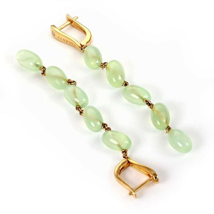 Valente 18k Pink Gold Peridot Diamond Dangle Earrings