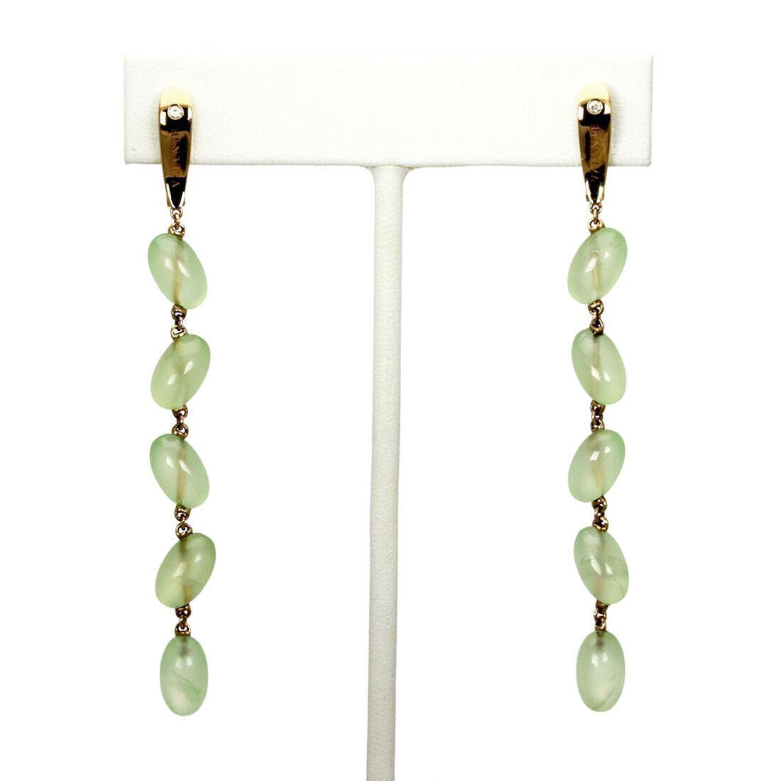 Valente 18k Pink Gold Peridot Diamond Dangle Earrings