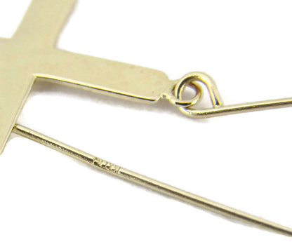 Dangle 14k Yellow Gold Cross Earrings
