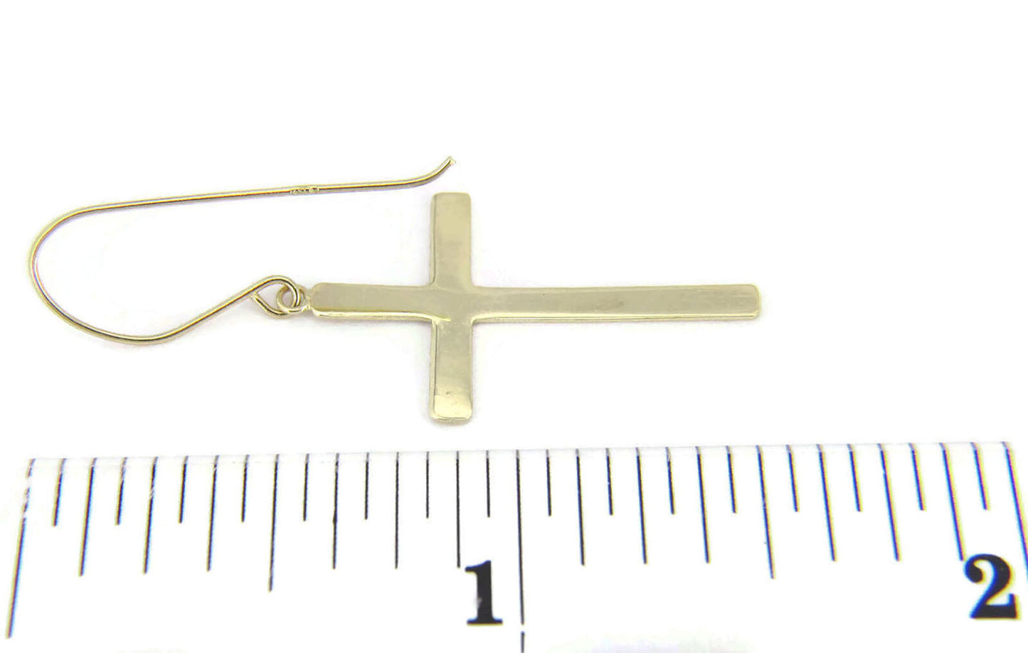 Dangle 14k Yellow Gold Cross Earrings