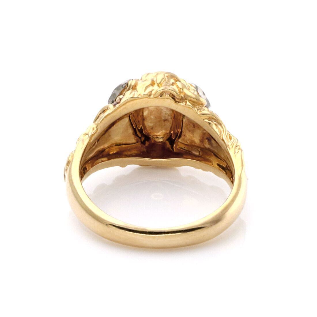 Carrera y Carrera Medusa Diamond 18k Gold Face Ring - Size 6