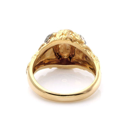 Carrera y Carrera Medusa Diamond 18k Gold Face Ring - Size 6