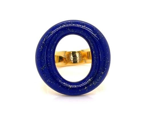 Tiffany & Co. Elsa Peretti Sevillana Lapis Lazuli 18k Gold Ring Size 7