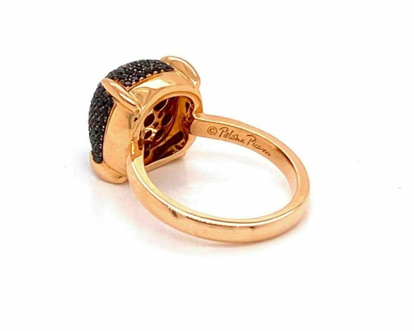Tiffany & Co. Picasso Black Spinel Sugar Stacks 18k Rose Gold Ring - Size 6
