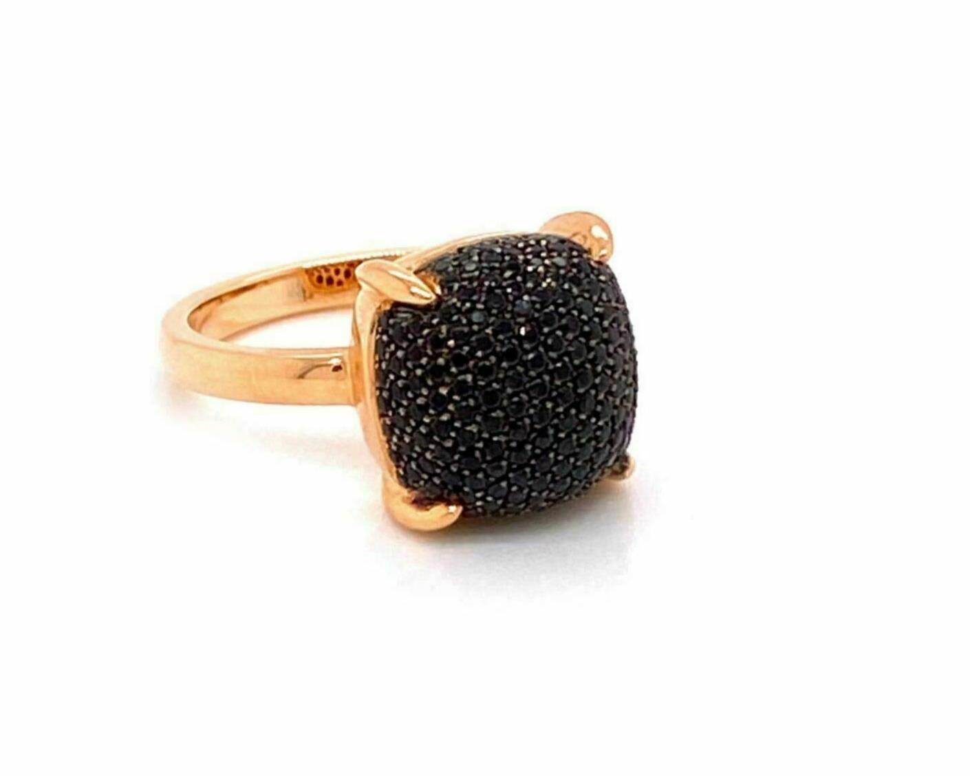 Tiffany & Co. Picasso Black Spinel Sugar Stacks 18k Rose Gold Ring - Size 6