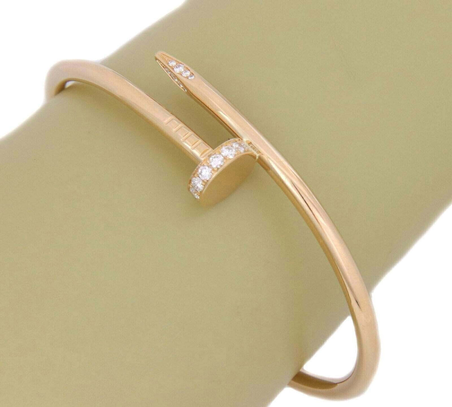 Cartier Juste un Clou Diamond 18k Pink Gold Bracelet w/Paper - Size 18