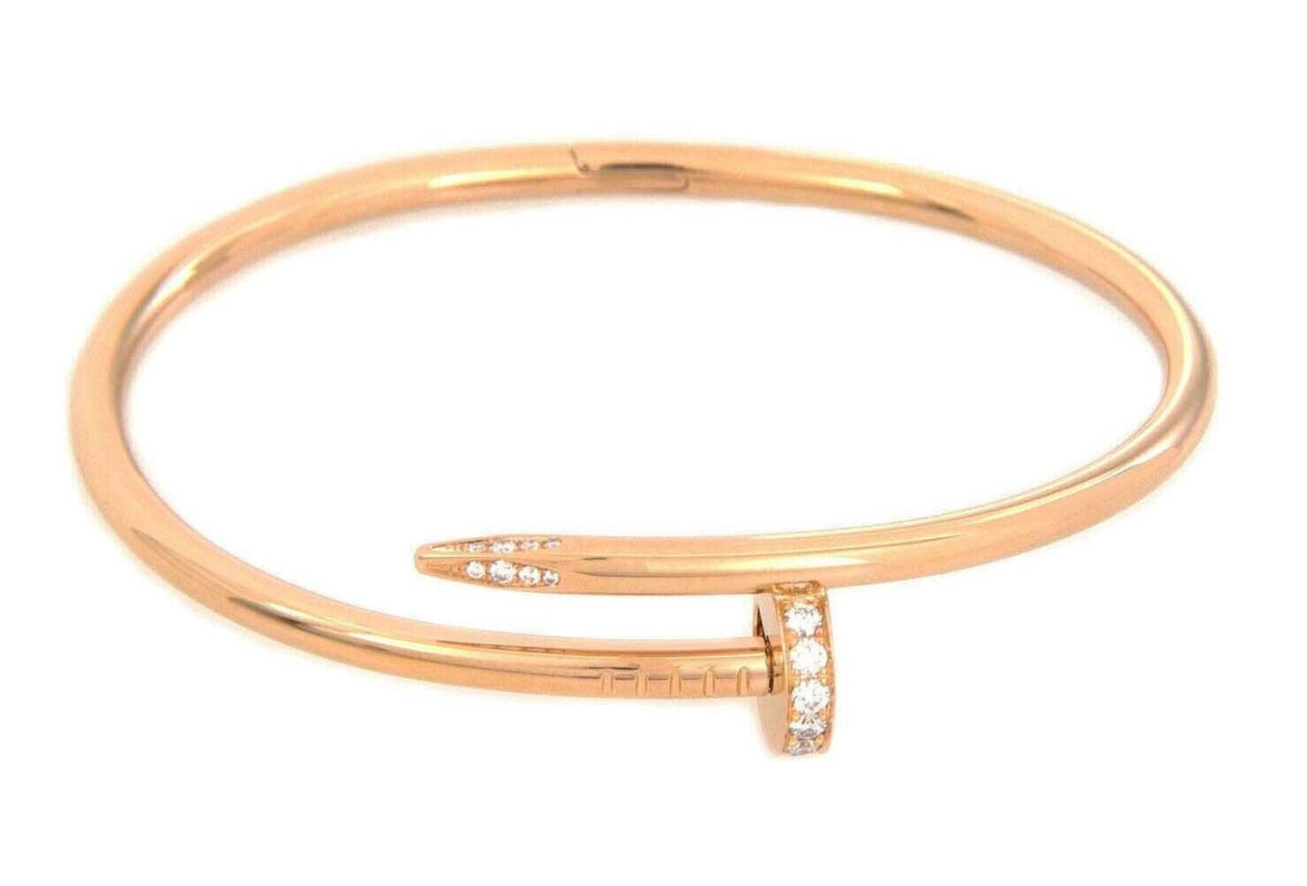 Cartier Juste un Clou Diamond 18k Pink Gold Bracelet w/Paper - Size 18