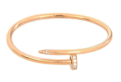 Cartier Juste un Clou Diamond 18k Pink Gold Bracelet w/Paper - Size 18