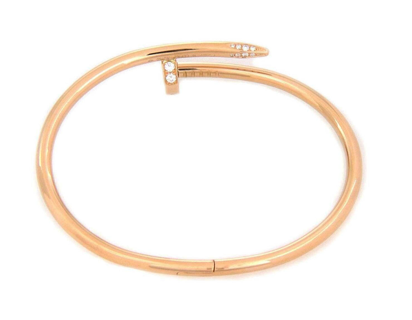 Cartier Juste un Clou Diamond 18k Pink Gold Bracelet w/Paper - Size 18
