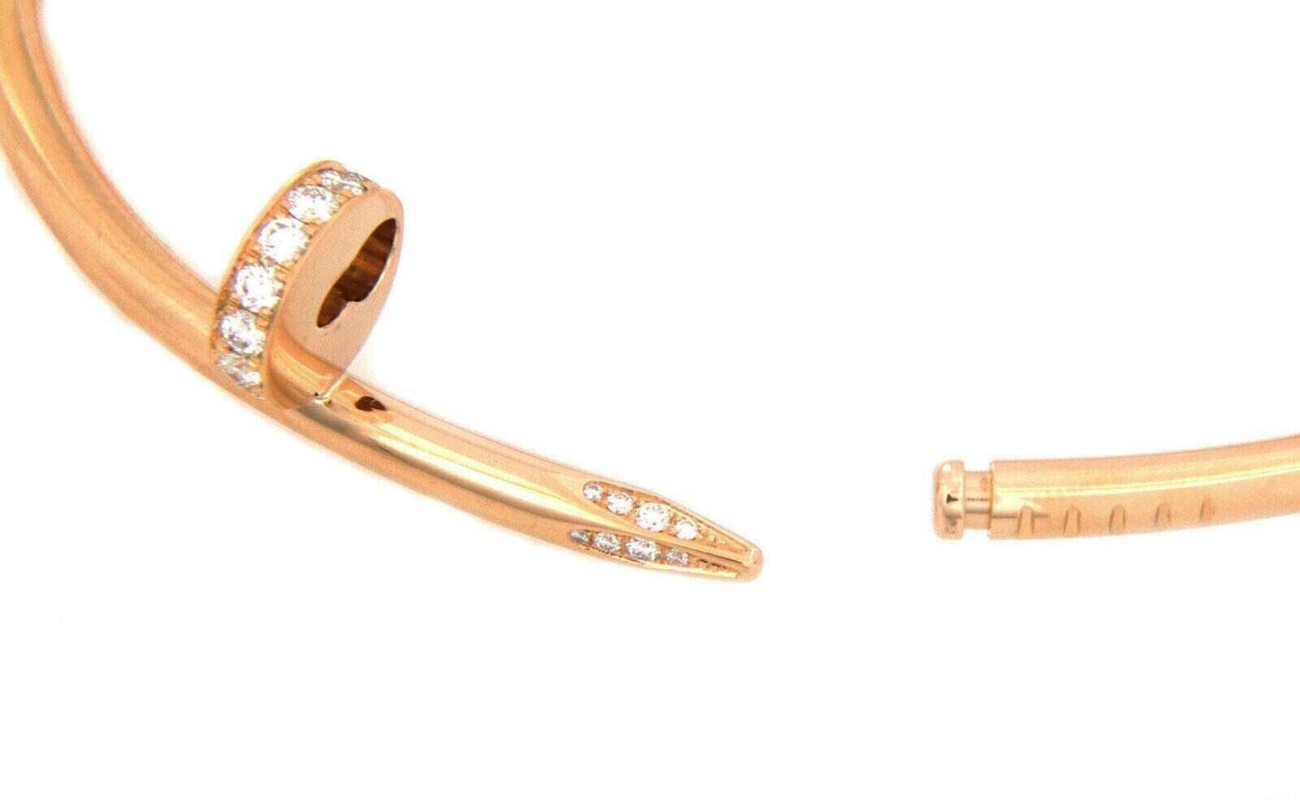 Cartier Juste un Clou Diamond 18k Pink Gold Bracelet w/Paper - Size 18