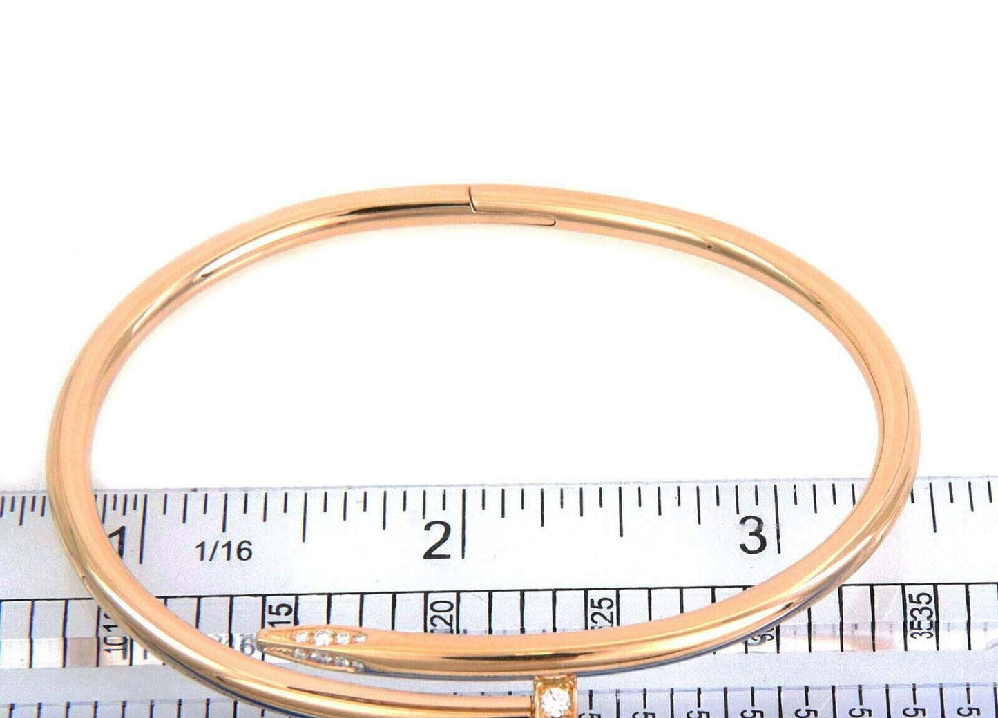 Cartier Juste un Clou Diamond 18k Pink Gold Bracelet w/Paper - Size 18