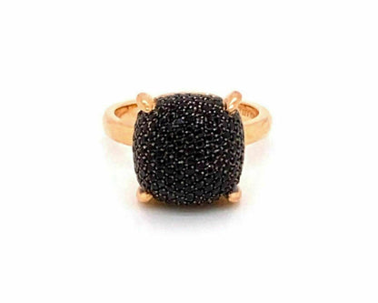 Tiffany & Co. Picasso Black Spinel Sugar Stacks 18k Rose Gold Ring - Size 6
