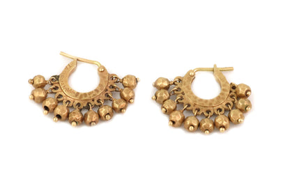 Talisman 14k Yellow Gold Hand Hammered Bead Earrings