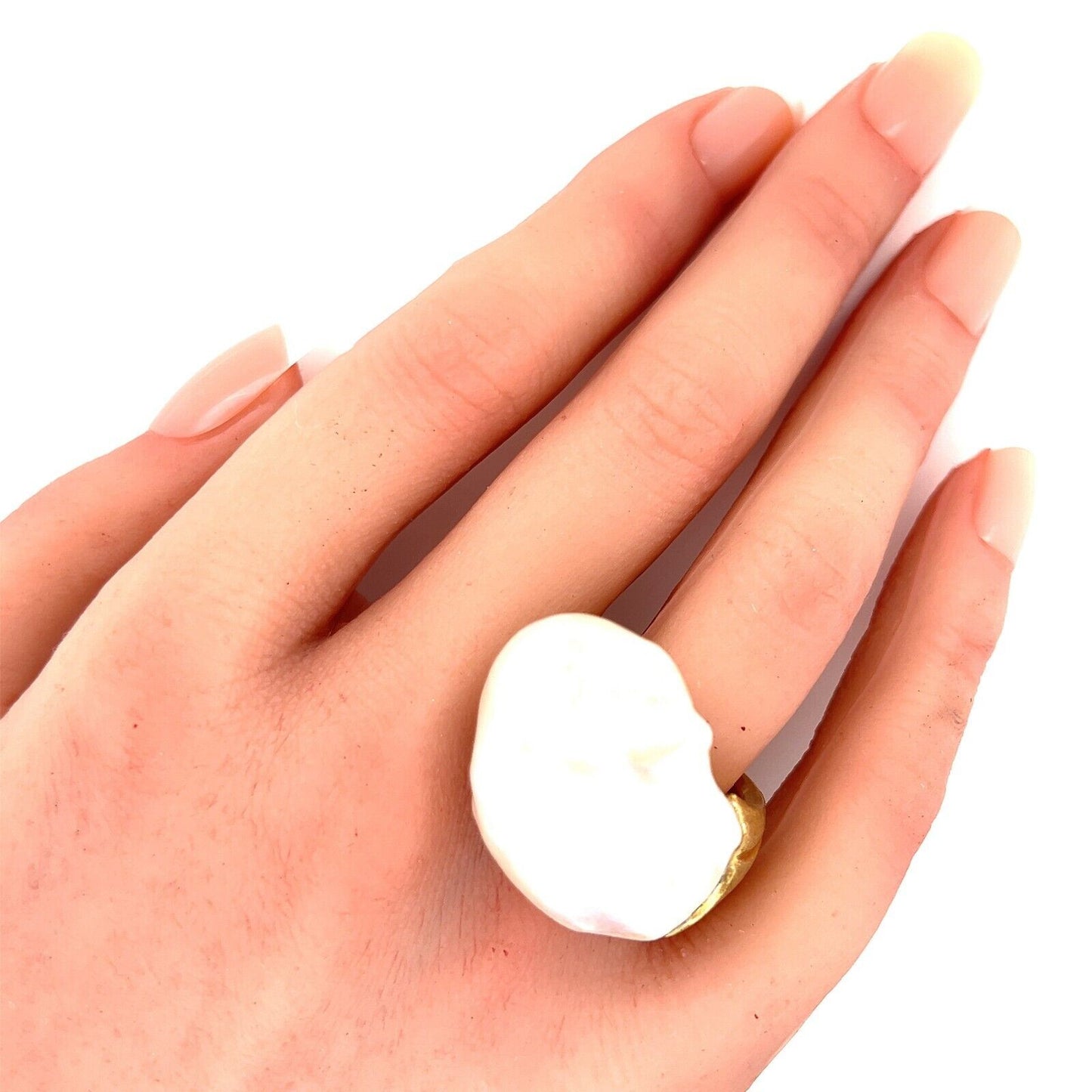 Yvel Satin Sea Baroque Pearl 18k Yellow Gold Sculptural Ring