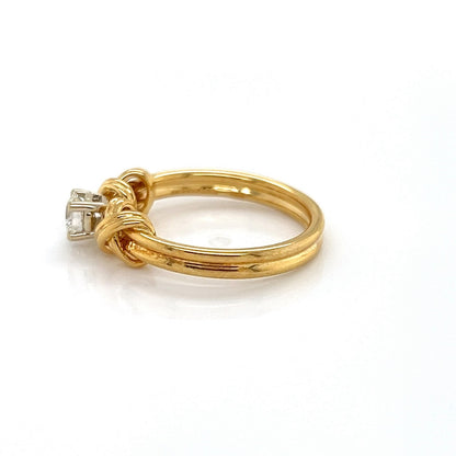Tiffany & Co. Signature X Solitaire Diamond 18k Yellow Gold Ring - Size 5