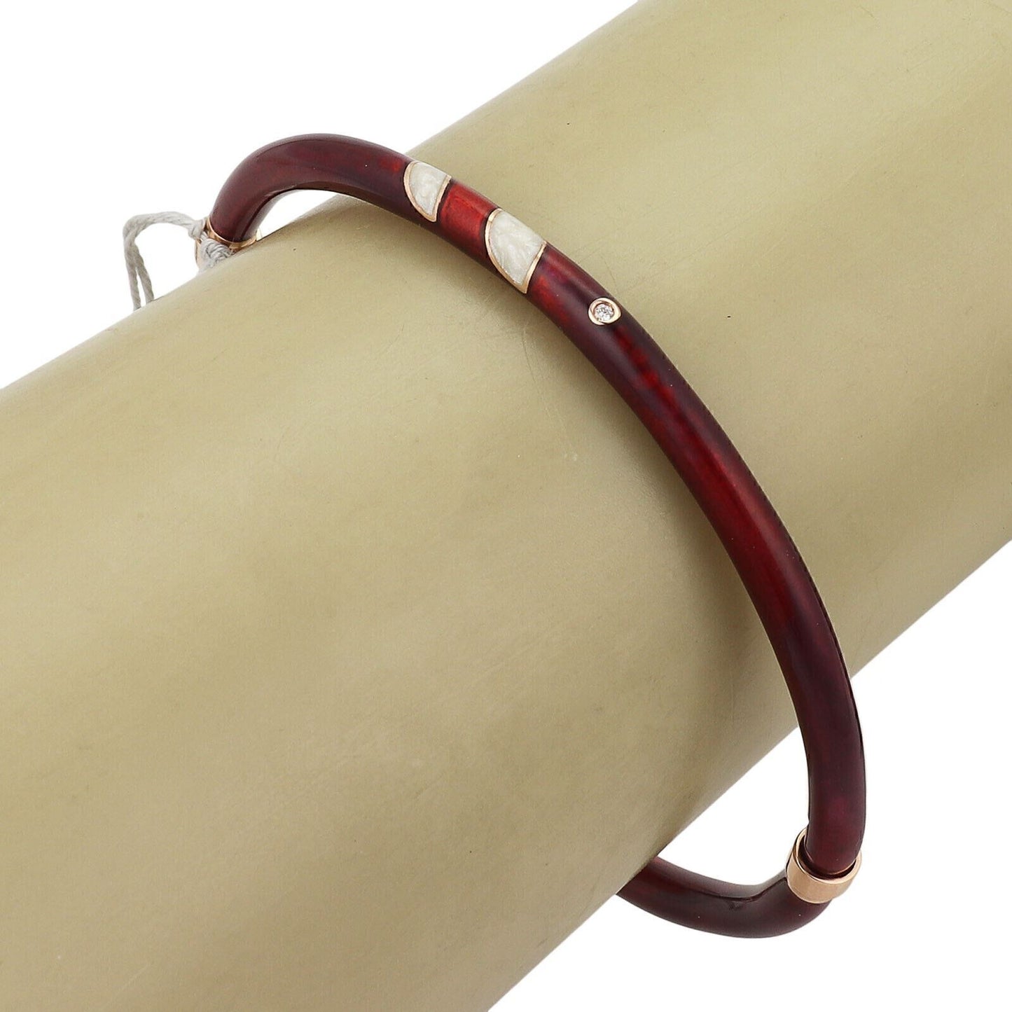Nouvelle Bague Enamel Sterling Silver & 18k Pink Gold Bangle Bracelet
