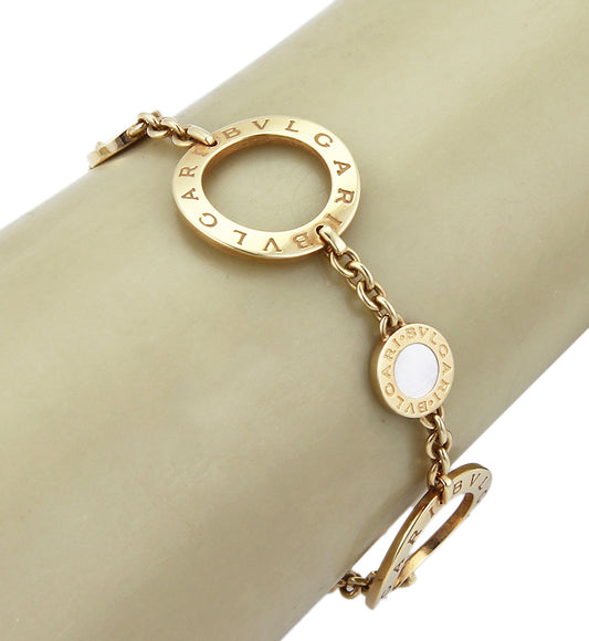 Bvlgari Signature Mother of Pearl 18k Gold 3 Large Circle Link Bracelet | Bracelets | Bracelets, Bvlgari, catalog, Designer Jewelry | Bvlgari