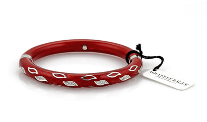 Nouvelle Bague Red Enamel 18k & Sterling Bangle Bracelet