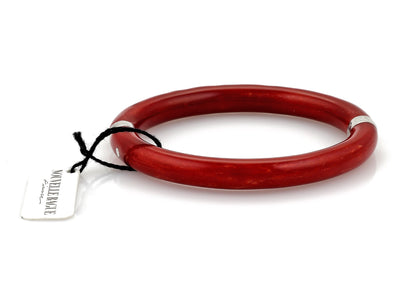Nouvelle Bague Red Enamel 18k & Sterling Bangle Bracelet