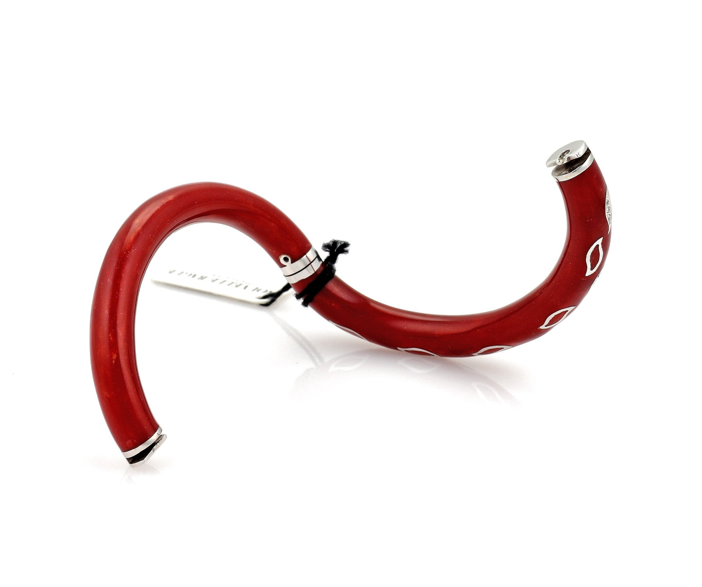 Nouvelle Bague Red Enamel 18k & Sterling Bangle Bracelet