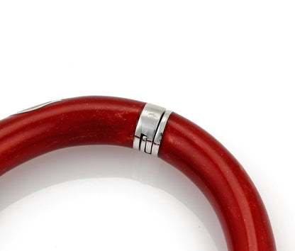 Nouvelle Bague Red Enamel 18k & Sterling Bangle Bracelet