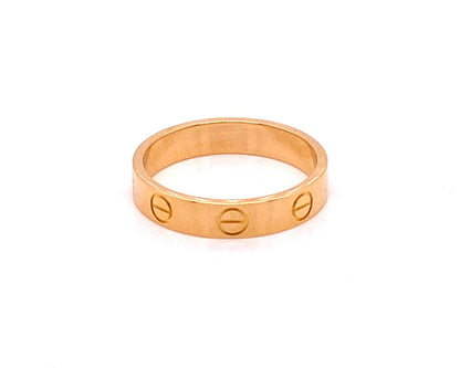 Cartier Mini Love 18k Pink Gold 3.6mm Band Ring Size 51