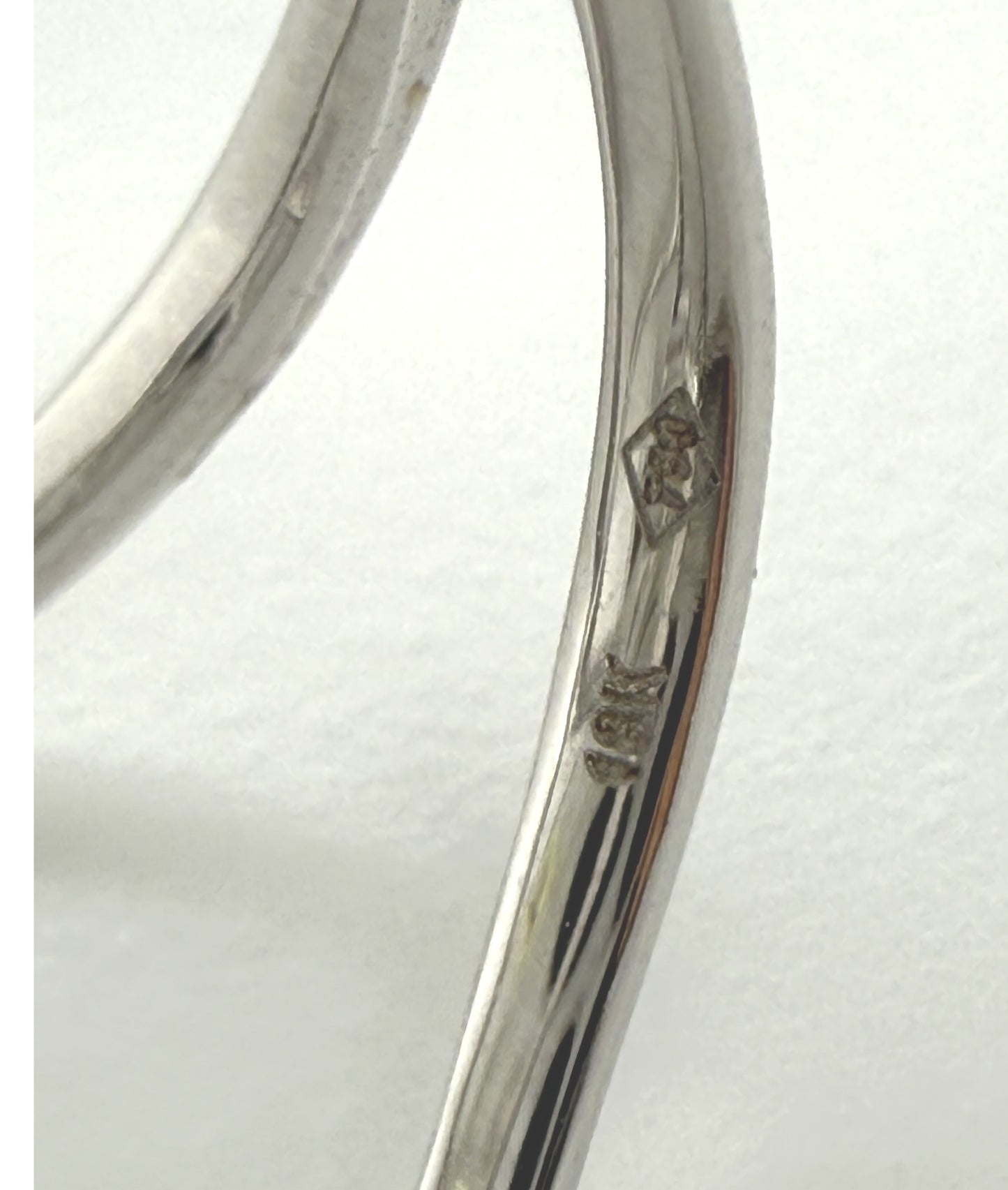 Diamond Open Hamsa Hand 18k White Gold Ring Size 7