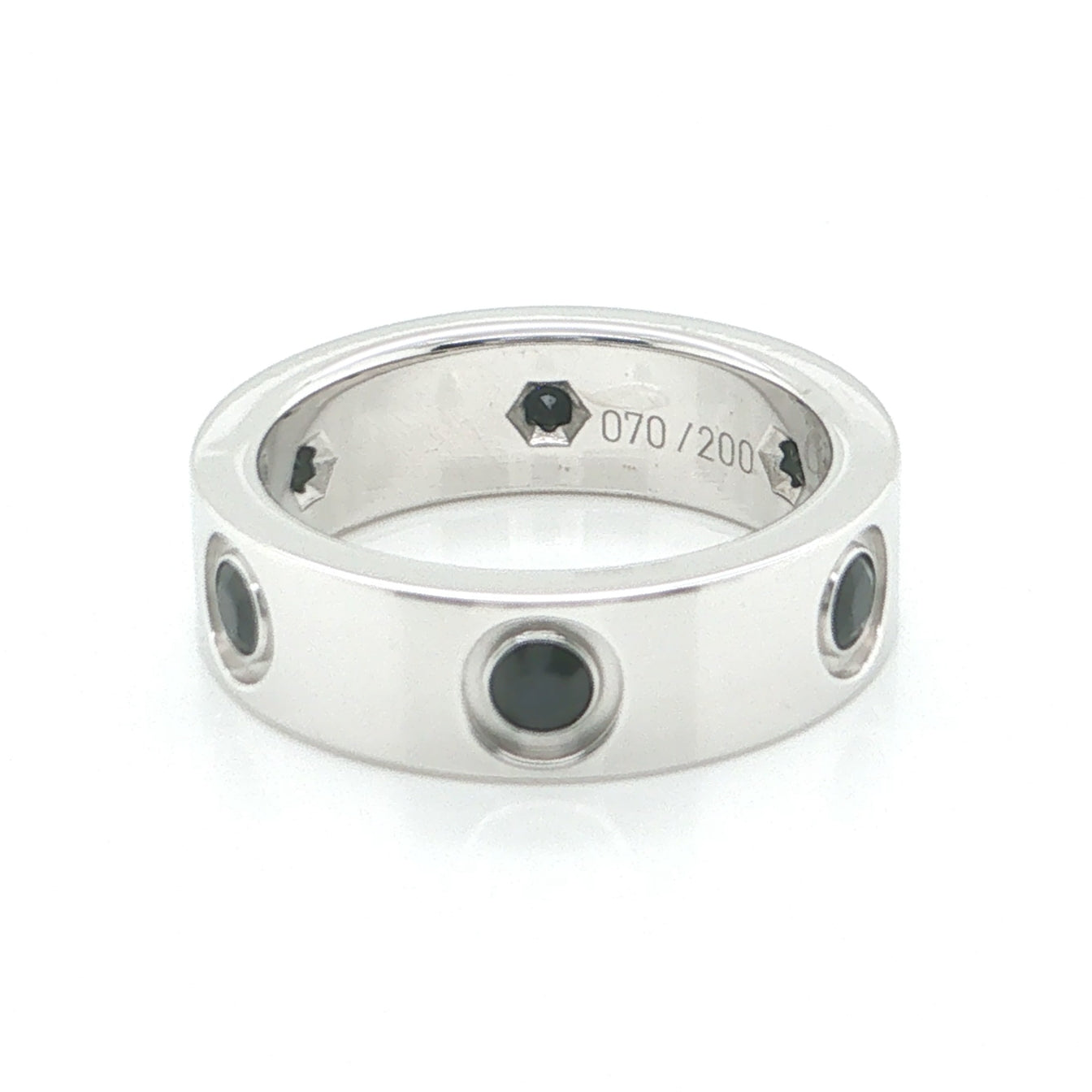 Cartier Love Blue Sapphire 18k White Gold Band Ring w/ Certificate Size 4.5
