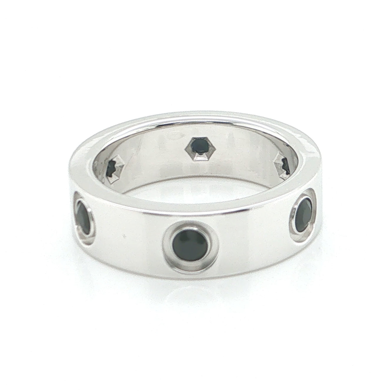 Cartier Love Blue Sapphire 18k White Gold Band Ring w/ Certificate Size 4.5