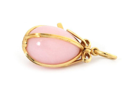 Tiffany & Co. Schlumberger Pink Opal 18k Yellow Gold Egg Charm Pendant