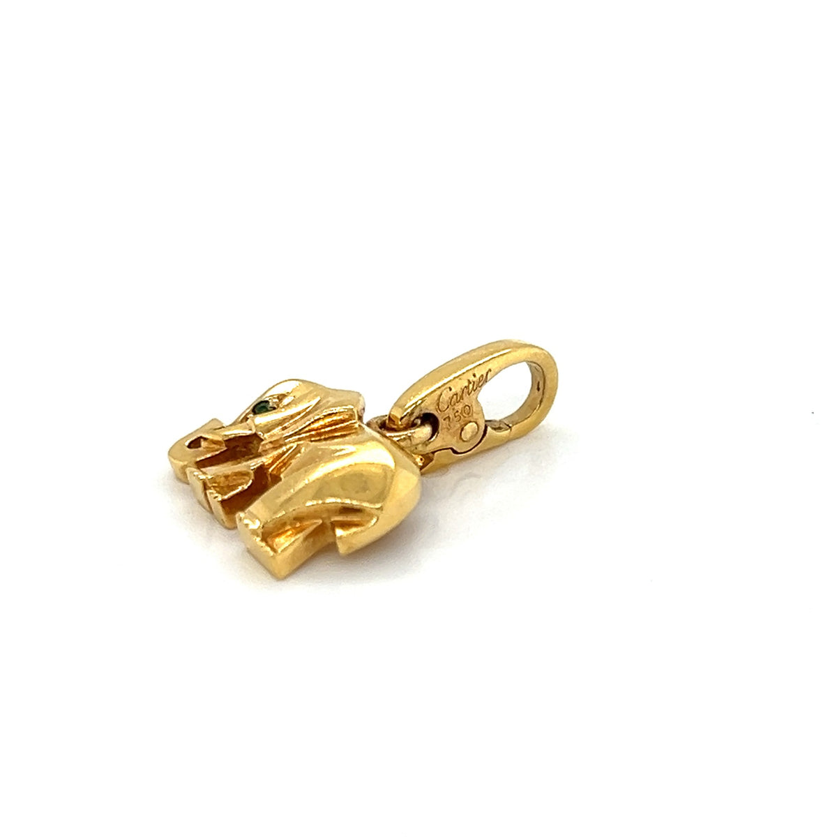 Cartier Elephant Emerald 18k Yellow Gold Charm Pendant