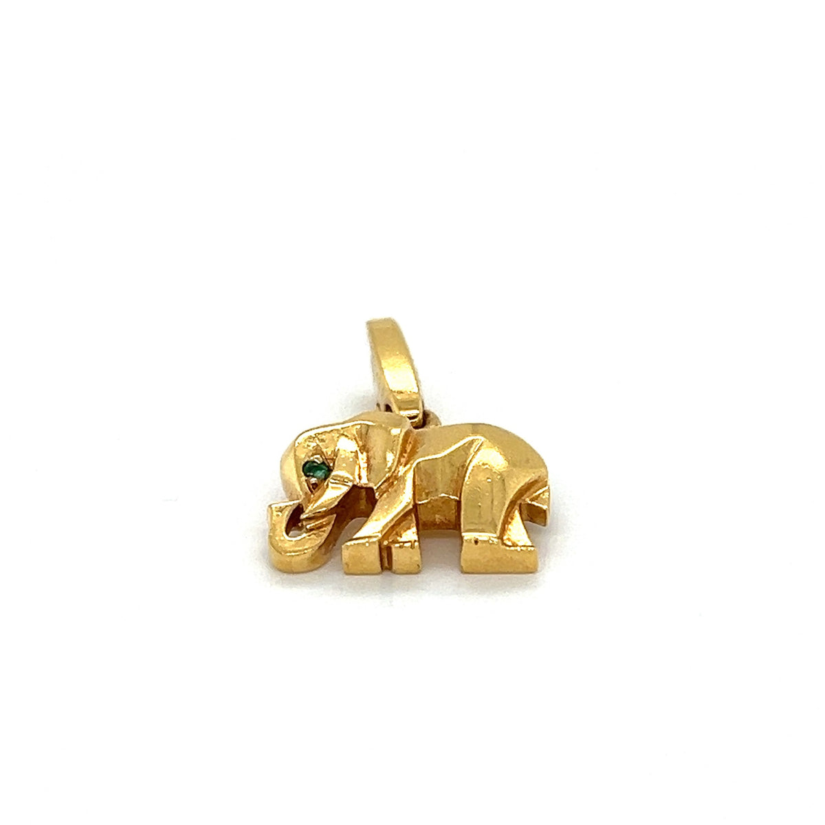 Cartier Elephant Emerald 18k Yellow Gold Charm Pendant