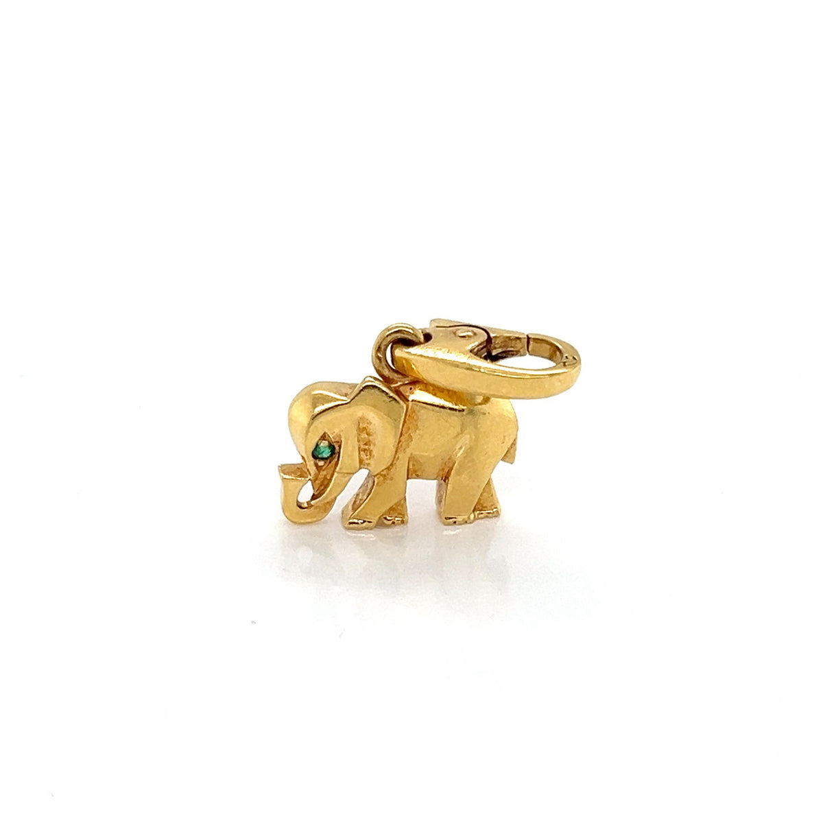 Cartier elephant emerald 18k yellow gold charm pendant