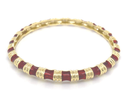 Tiffany & Co. Red Enamel 18k Yellow Gold Bangle Bracelet