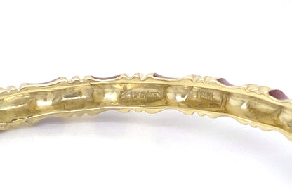Tiffany & Co. Red Enamel 18k Yellow Gold Bangle Bracelet