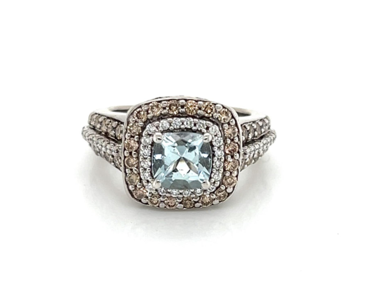Le Vian Aquamarine Chocolate Diamond 14k White Gold Ring
