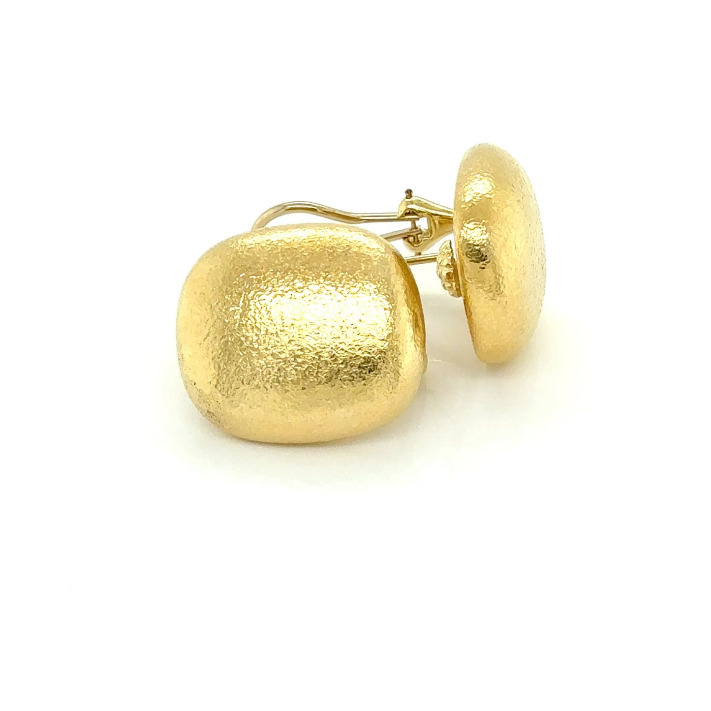 Tiffany & Co. Vintage 1980s 18k Yellow Gold Cushion Dome Earrings