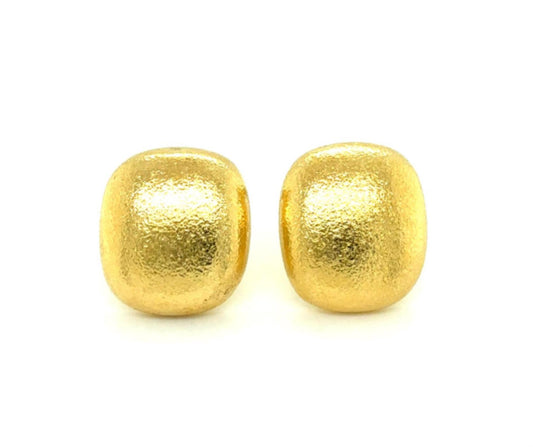 Tiffany & Co. Vintage 1980s 18k Yellow Gold Cushion Dome Earrings