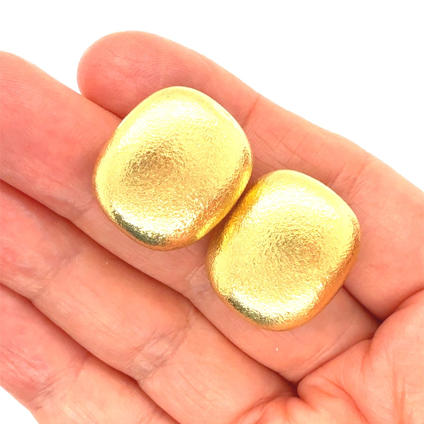 Tiffany & Co. Vintage 1980s 18k Yellow Gold Cushion Dome Earrings