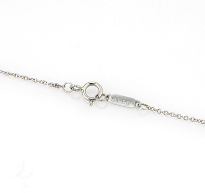 Tiffany & Co. Etoile Diamond Platinum 3 Stone Heart Slide Pendant Necklace