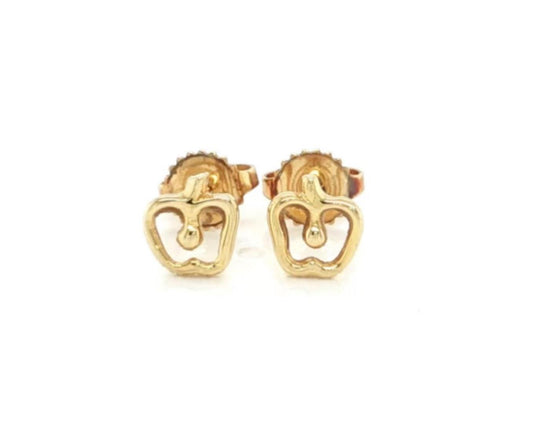 Tiffany & Co. Elsa Peretti mini open apple stud earrings in 18k yellow gold