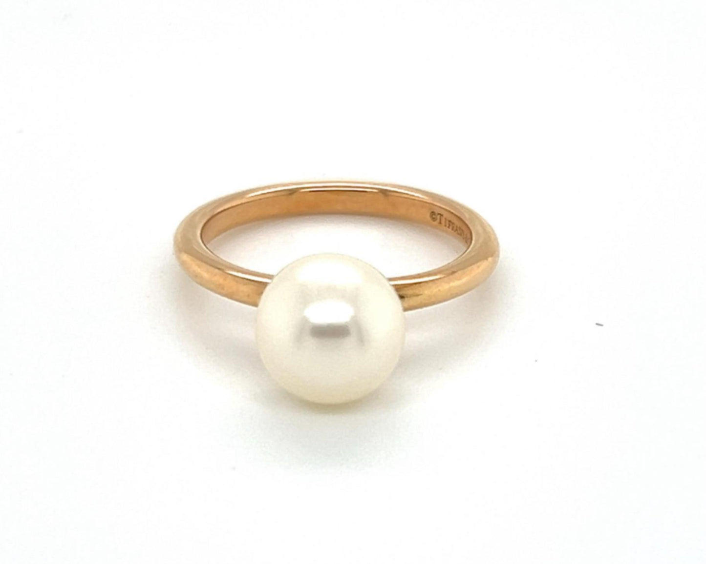 Tiffany & Co. HardWear sculptural wire ring with an 8mm freshwater pearl in 18k rose gold