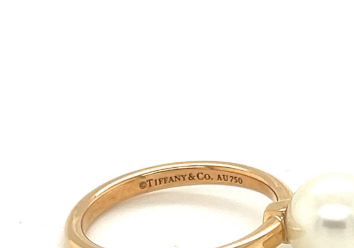 Tiffany & Co. HardWear Pearl 18k Rose Gold Ring Size 5