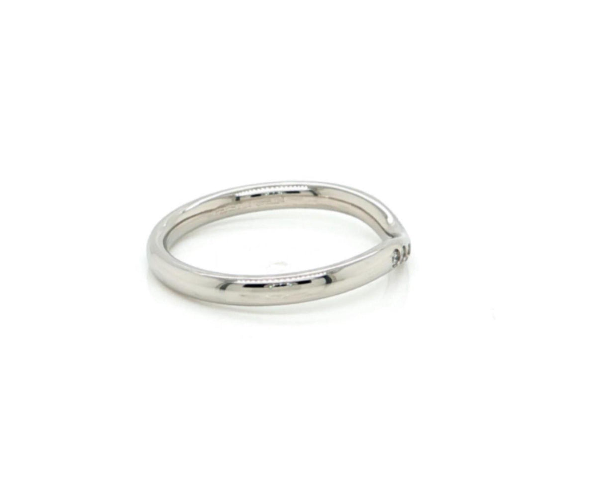 Tiffany & Co. Elsa Peretti Diamond Curved Band Platinum Ring Size 6