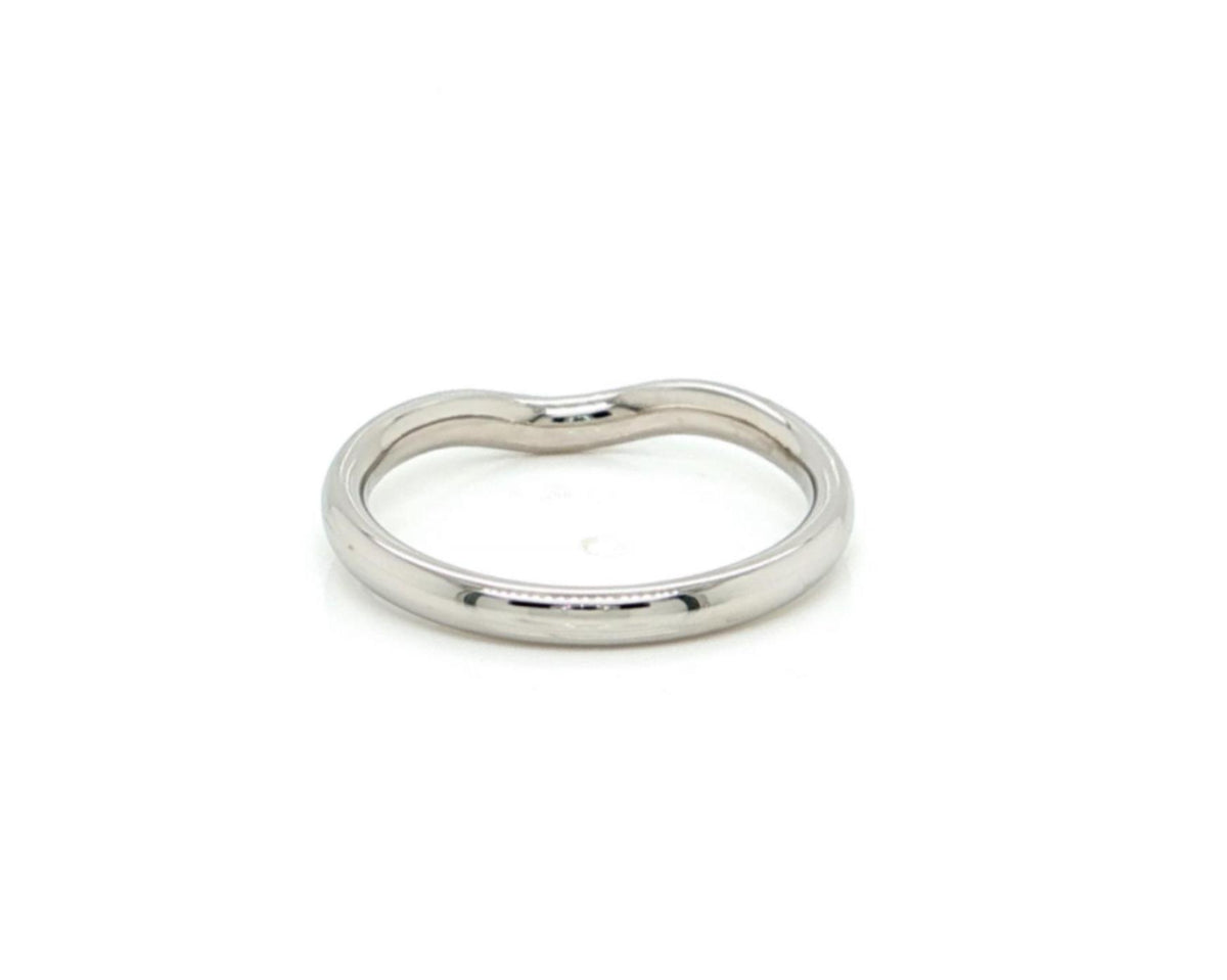 Tiffany & Co. Elsa Peretti Diamond Curved Band Platinum Ring Size 6