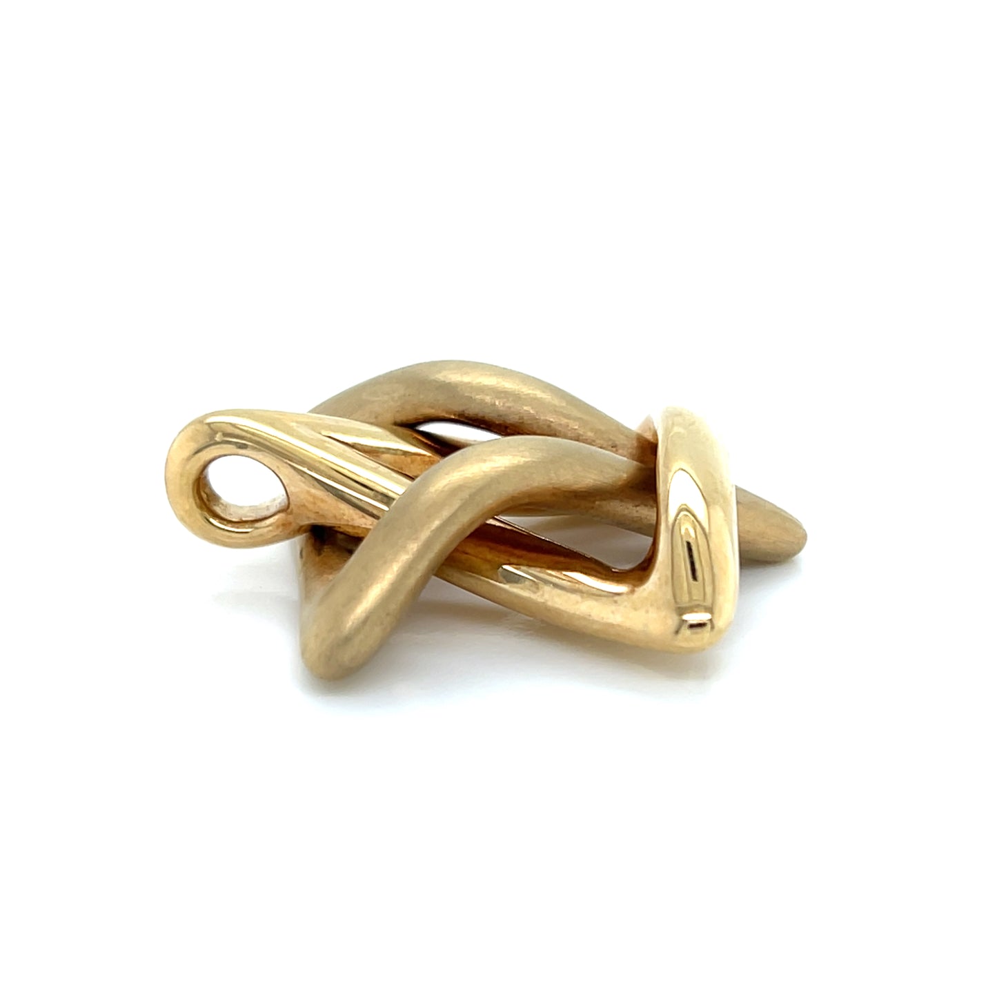 Puffed Interlocking Star of David 14k Yellow Gold Charm Pendant